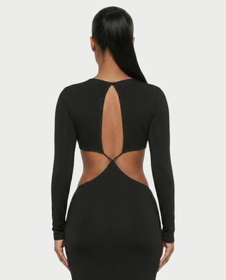 Vestido largo con aberturas y mangas largas PARKER