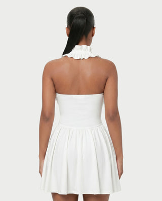 AZOURA Halter Ruffle Flare Mini Dress