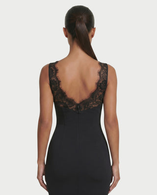 PERENA Lace Trim Bodycon Maxi Dress