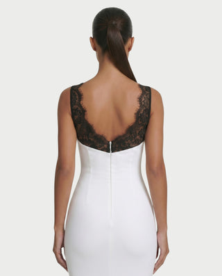 PERENA Lace Trim Bodycon Maxi Dress