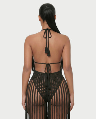 KAILEY Fringe Crochet Cover-Up Jumpsuit