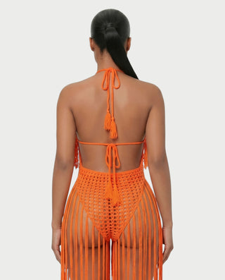 KAILEY Fringe Crochet Cover-Up Jumpsuit