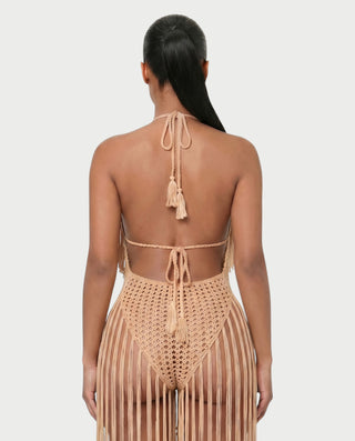 KAILEY Fringe Crochet Cover-Up Jumpsuit