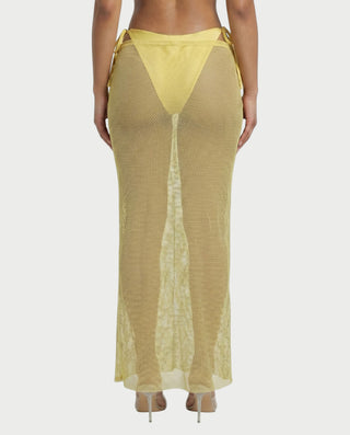 GANIYA Bandeau Bikini Top & Maxi Skirt Three-Piece Set