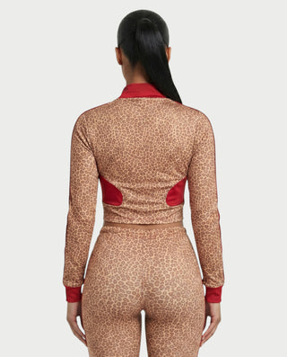 DERMA Leopard Print Zip-up Top & Leggings Set
