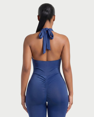 Conjunto de top con cuello halter y pantalones capri ALYNE
