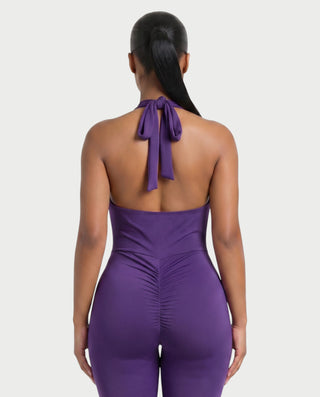 Conjunto de top con cuello halter y pantalones capri ALYNE
