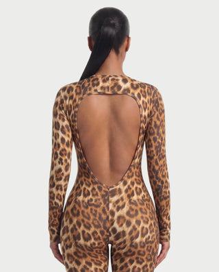VEYONA Plunge Neck Long Sleeve Jumpsuit