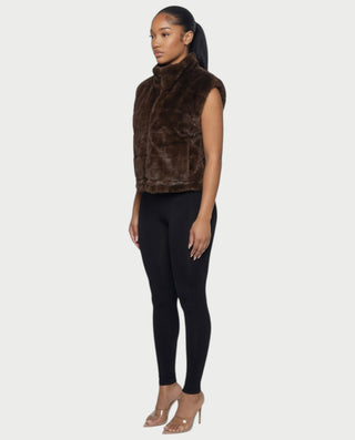 SONEYA Reversible Faux-Fur Puffer Vest