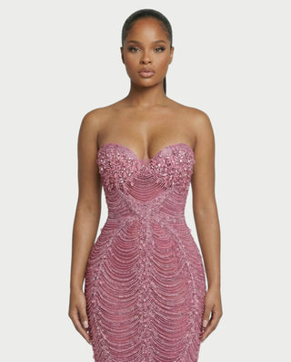 Vestido midi con flecos y escote pronunciado de LIRRA