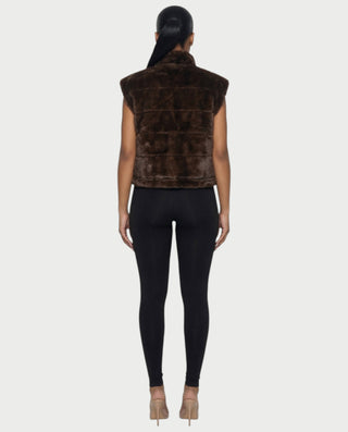 SONEYA Reversible Faux-Fur Puffer Vest
