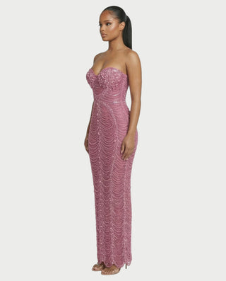 Vestido midi con flecos y escote pronunciado de LIRRA