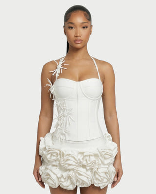 Vestido midi con flecos y escote pronunciado de LIRRA