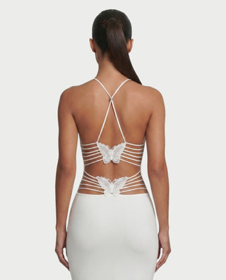 PALMER Butterfly Lace Back Maxi Dress
