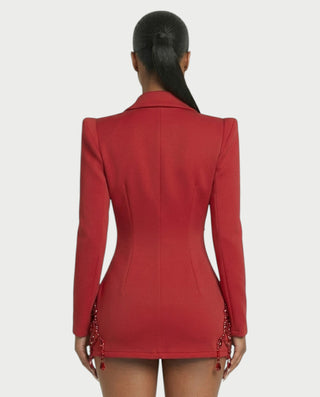 Vestido midi con flecos y escote pronunciado de LIRRA