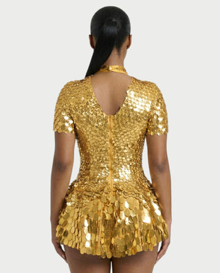 Vestido midi con flecos y escote pronunciado de LIRRA