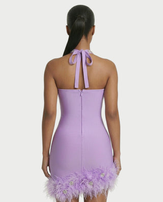 Vestido midi con flecos y escote pronunciado de LIRRA