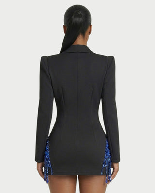 Vestido midi con flecos y escote pronunciado de LIRRA