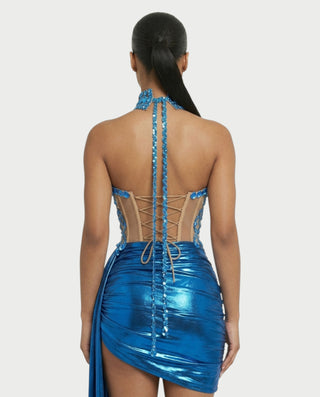 Vestido midi con flecos y escote pronunciado de LIRRA