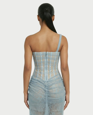 Vestido midi con flecos y escote pronunciado de LIRRA