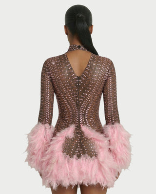 Vestido midi con flecos y escote pronunciado de LIRRA