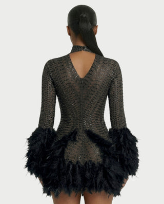 Vestido midi con flecos y escote pronunciado de LIRRA