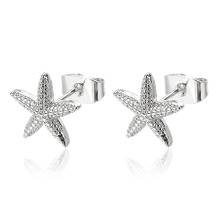 Stainless Steel Starfish Stud Earrings