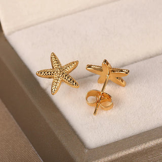 Stainless Steel Starfish Stud Earrings