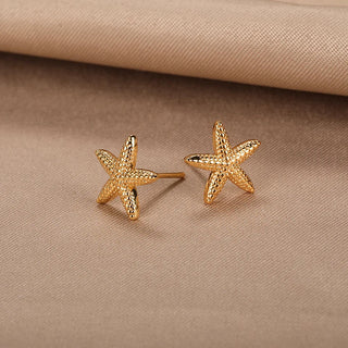 Stainless Steel Starfish Stud Earrings