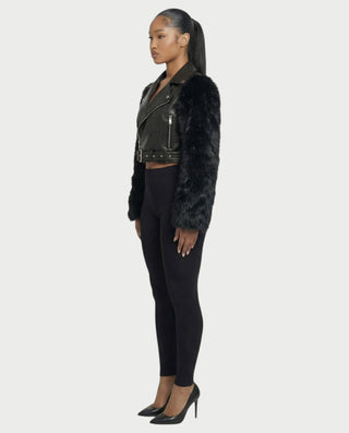 Chaqueta de piel sintética con textura de cocodrilo BEXLEY