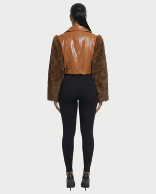 Chaqueta de piel sintética con textura de cocodrilo BEXLEY