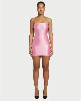EVELORE Satin Tube Bodycon Mini Dress