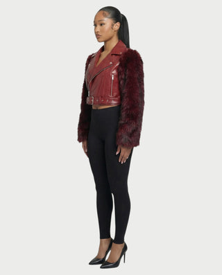 Chaqueta de piel sintética con textura de cocodrilo BEXLEY
