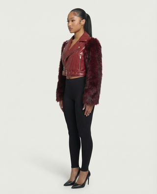 Chaqueta de piel sintética con textura de cocodrilo BEXLEY