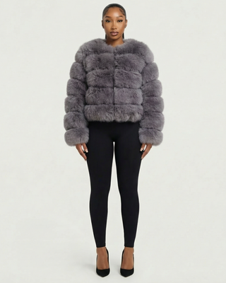 Chaqueta de piel sintética tipo burbuja BEATRICE