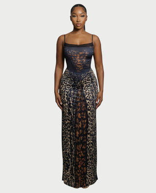 CAITLYN Leopard Print Lace-up Waist Maxi Dress - L - Women's Fashion - Celestia CAITLYN Leopard Print Lace-up Waist Maxi Dress - L - Women's Fashion - Celestia