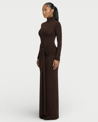 SERAYA Turtleneck Long-Sleeve Maxi Dress