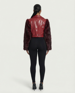 Chaqueta de piel sintética con textura de cocodrilo BEXLEY