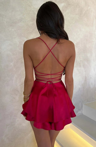 Luna Backless Satin Dress - Style Seduction