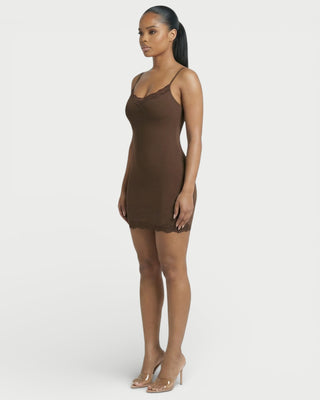 MEVAYA Lace-Trim Cami Bodycon Mini Dress