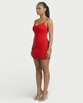 MEVAYA Lace-Trim Cami Bodycon Mini Dress