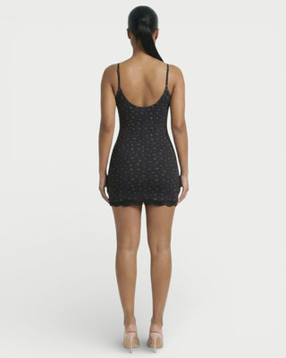 MEVAYA Lace-Trim Cami Bodycon Mini Dress