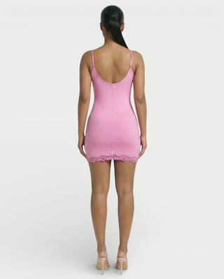 MEVAYA Lace-Trim Cami Bodycon Mini Dress