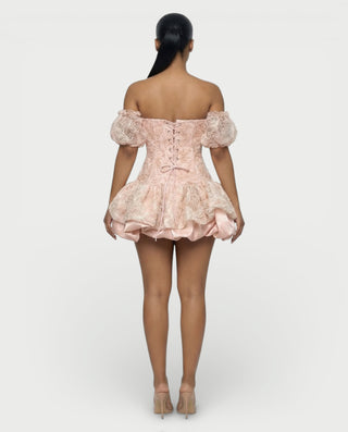 AVARINE Strapless Floral Lace Mini Dress