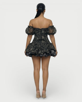 AVARINE Strapless Floral Lace Mini Dress