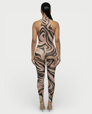 DEXIE Abstract Swirl Print Jumpsuit