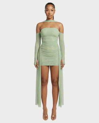 ANNE Strapless Mesh Mini Dress