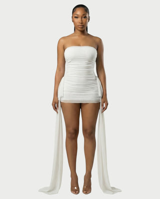 URES Drape Mini Dress – Celestia