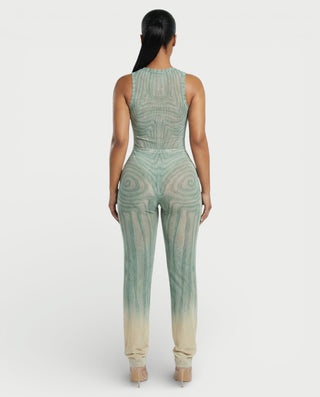 ESMERALDA Illusion Mesh Bodysuit & Pants Set