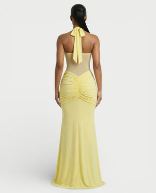 Vestido largo plisado con degradado LIVIANA